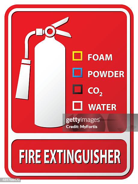 fire extinguisher choice type - firefighting foam stock illustrations