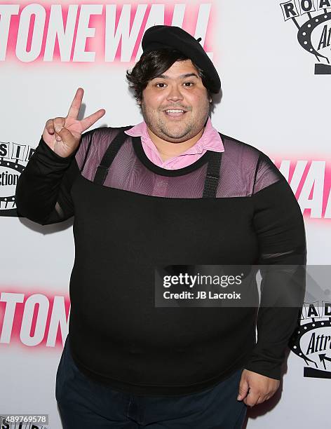 Harvey Guillen attends the premiere of Roadside Attractions' 'Stonewall' at the Pacific Design Center on September 23, 2015 in West Hollywood,...