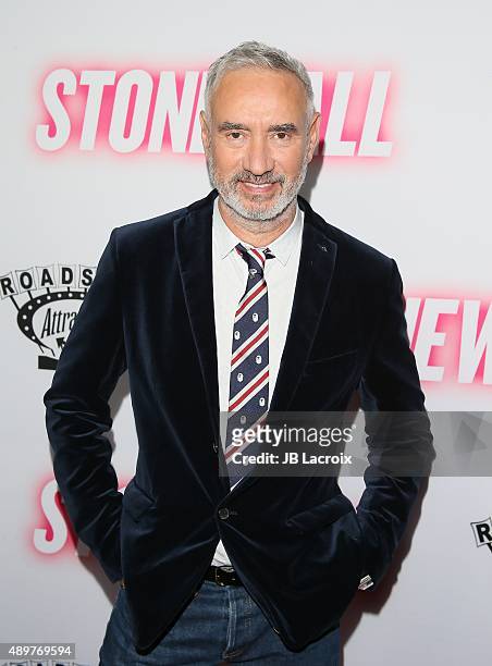 Roland Emmerich attends the premiere of Roadside Attractions' 'Stonewall' at the Pacific Design Center on September 23, 2015 in West Hollywood,...