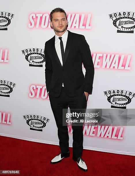 Jeremy Irvine attends the premiere of Roadside Attractions' 'Stonewall' at the Pacific Design Center on September 23, 2015 in West Hollywood,...