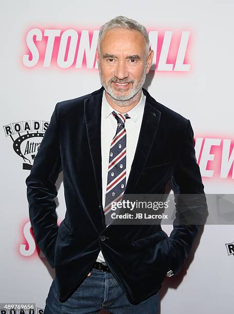 Roland Emmerich attends the premiere of Roadside Attractions' 'Stonewall' at the Pacific Design Center on September 23, 2015 in West Hollywood,...