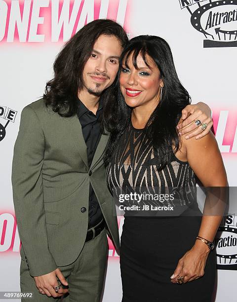 Jonny Beauchamp and Aida Beauchamp attend the premiere of Roadside Attractions' 'Stonewall' at the Pacific Design Center on September 23, 2015 in...