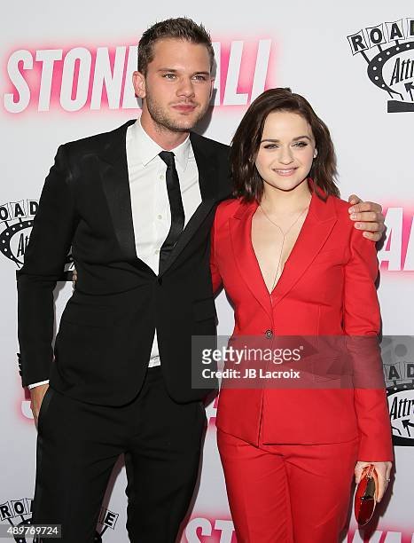 Jeremy Irvine and Joey King attend the premiere of Roadside Attractions' 'Stonewall' at the Pacific Design Center on September 23, 2015 in West...