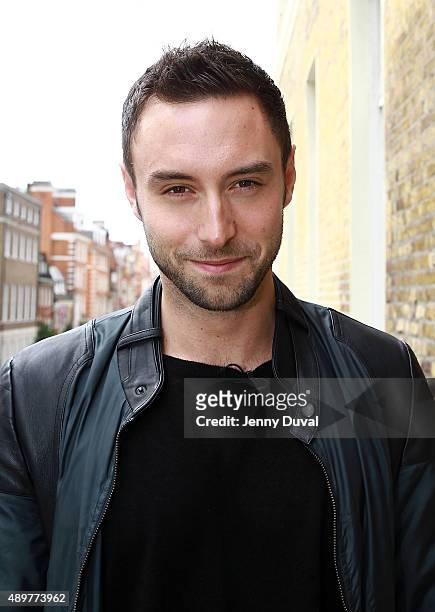 Mans Zelmerlow attends the Eurovision reception hosted by The Amassador of Sweden Ms Nicola Clase at the Swedish Residence on September 24, 2015 in...