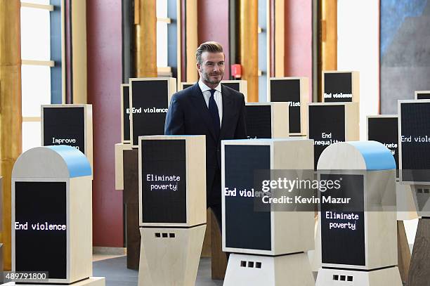 Goodwill Ambassador David Beckham unveils a unique installation that brings the voices of children and young people to the heart of the United...