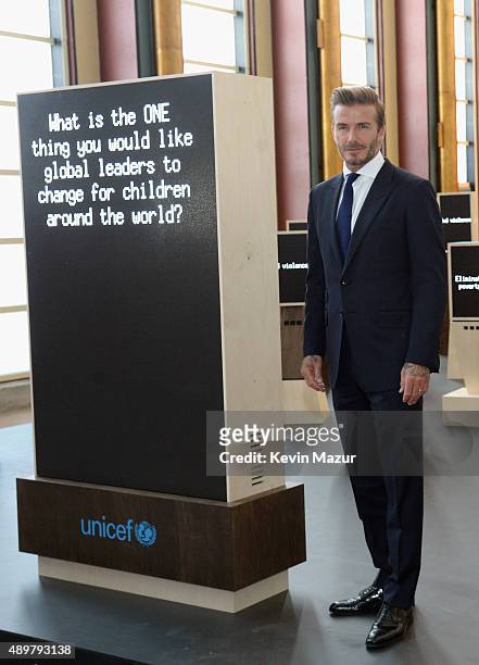 Goodwill Ambassador David Beckham unveils a unique installation that brings the voices of children and young people to the heart of the United...