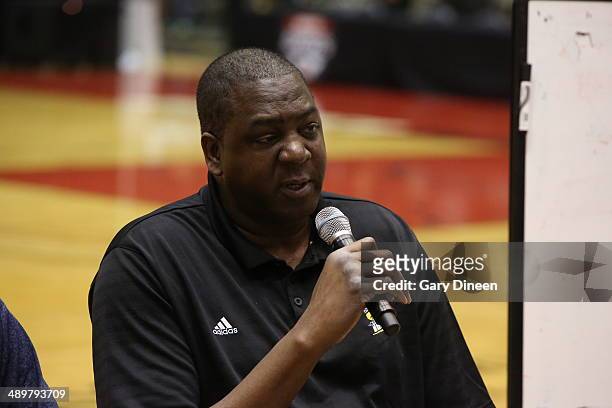Tree Rollins, assisstant coach of the Chicago Sky participates in a coaches clinic as part of the WNBA Preseason Tournament 2014 on May 10, 2014 at...