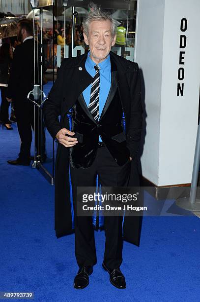 Sir Ian McKellen attends the UK premiere of 'X-Men: Days Of Future Past' at the Odeon Leicester Square on May 12, 2014 in London, England.