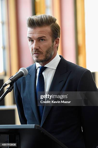 Goodwill Ambassador David Beckham unveils a unique installation that brings the voices of children and young people to the heart of the United...