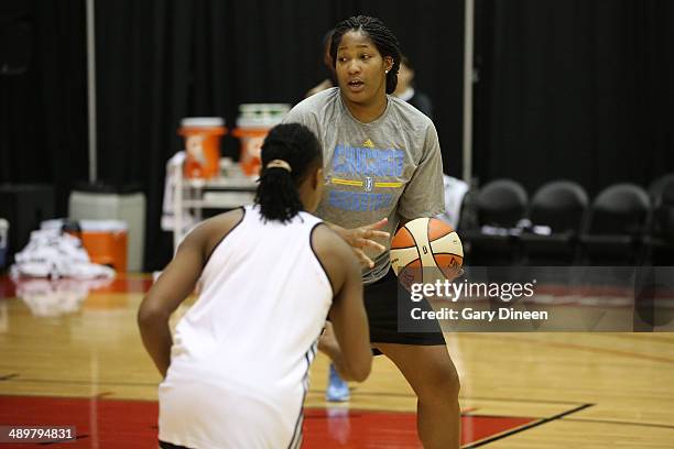 Markeisha Gatling of the Chicago Sky practices as part of the WNBA Preseason Tournament 2014 on May 10, 2014 at ESPN Wide World of Sports Complex in...