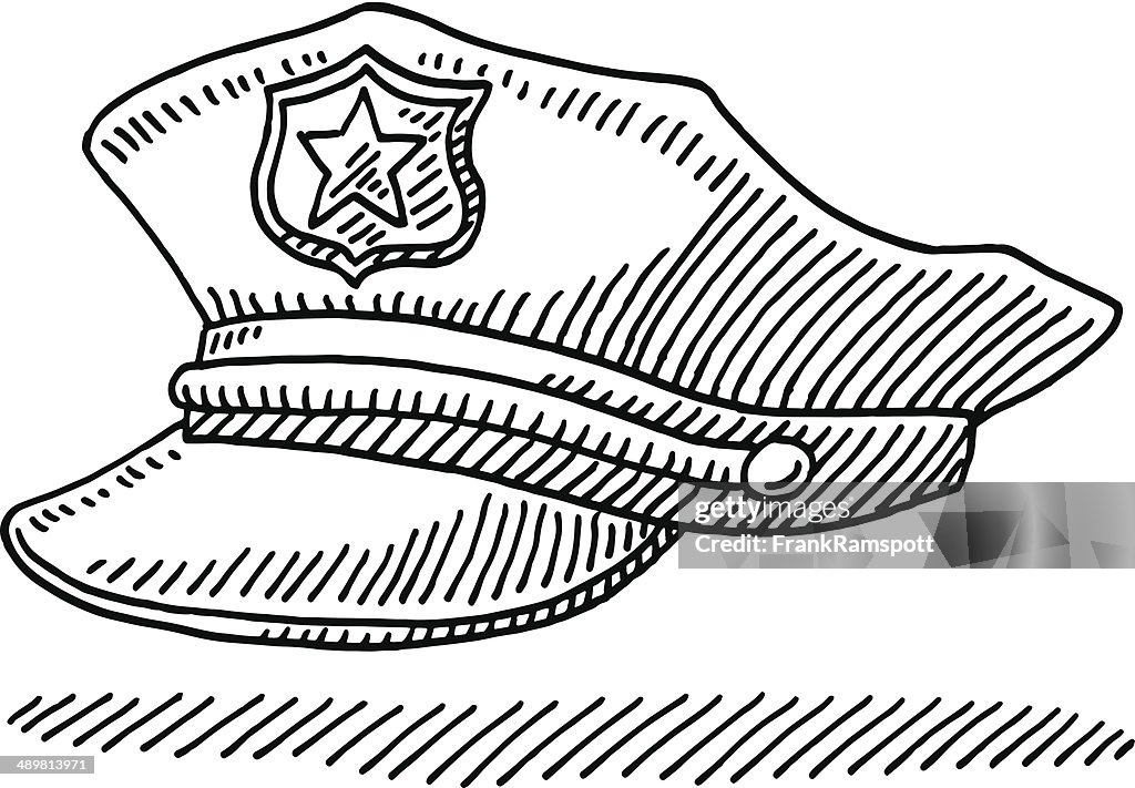 Desenho de Chapéu de Polícia