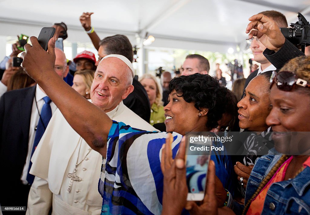 Pope Francis Visits Catholic Charities In Washington