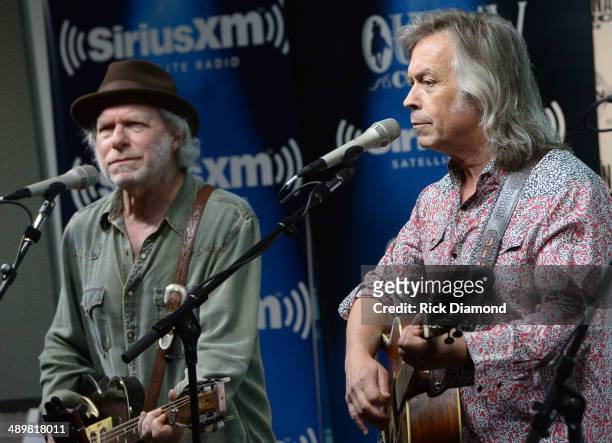 Recording Artists Buddy Miller and Jim Lauderdale perform at the Americana Music Association 2014 Award Nominees Announcement at SIRIUS XM Studio on...