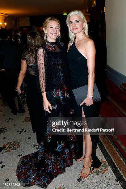 Actresses Ludivine Sagnier and Cecile Cassel attend the Ballet National de Paris Opening Season Gala at Opera Garnier on September 24, 2015 in Paris,...