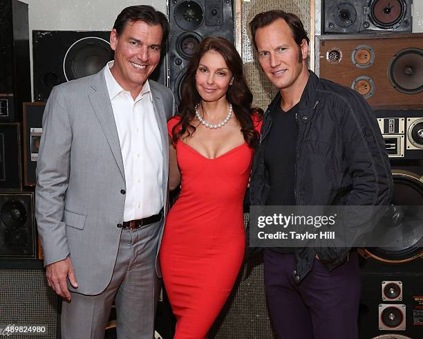 Actors Paul Wilson, Ashley Judd, and Patrick Wilson attend a photocall for "Big Stone Gap" at Ace Hotel on September 24, 2015 in New York City.