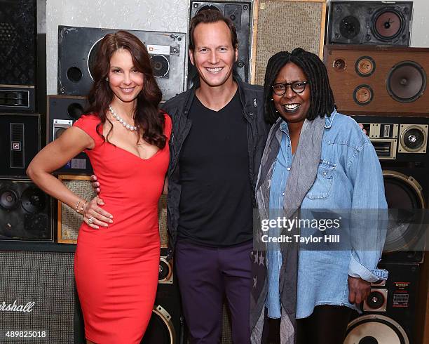 Actors Ashley Judd, Patrick Wilson, and Whoopi Goldberg attend a photocall for "Big Stone Gap" at Ace Hotel on September 24, 2015 in New York City.