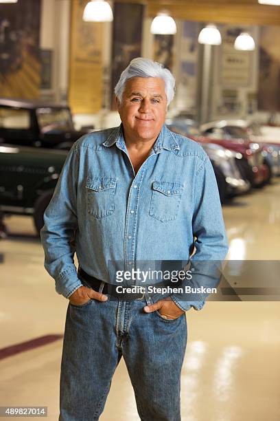 Television host and comedian Jay Leno is photographed for Haute Living Magazine on June 3, 2015 in Van Nuys, California.