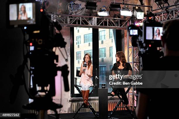 Motivational speaker Lizzie Velasquez and director Sara Hirsh Bordo attend AOL Build to discuss the film "A Brave Heart:: The Lizzie Velasquez Story"...