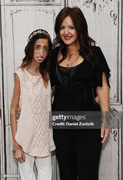 Lizzie Velasquez and Sara Hirsh Bordo attend AOL Build to discuss 'A Brave Heart:: The Lizzie Velasquez Story' at AOL Studios on September 24, 2015...