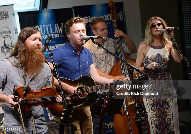 Recording Artists Parker Millsap and Elizabeth Cook perform at the Americana Music Association 2014 Award Nominees Announcement at SIRIUS XM Studio...