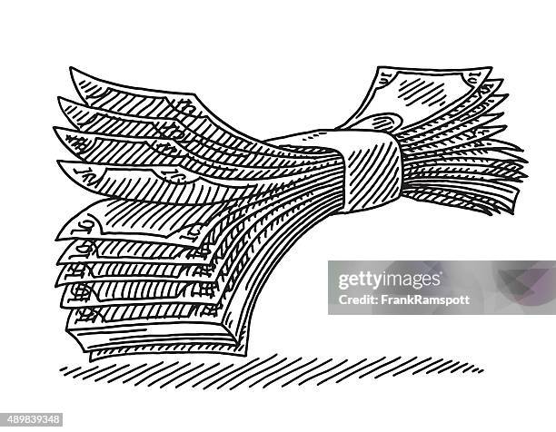 Money Drowing Rile Roll Of Money Drawing