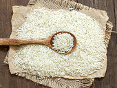 Basmati rice with a spoon