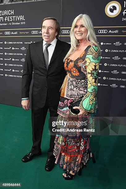 Guenter Netzer and his wife Elvira Netzer attend the 'The Man Who Knew Infinity' Premiere And Opening Ceremony during the Zurich Film Festival on...