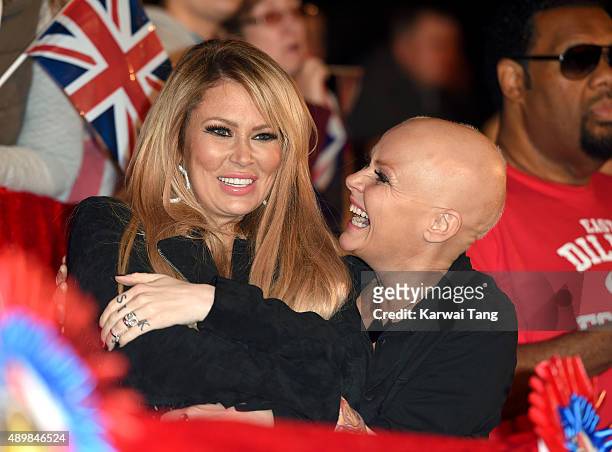 Jenna Jameson and Gail Porter attend the Celebrity Big Brother Final at Elstree Studios on September 24, 2015 in Borehamwood, England.
