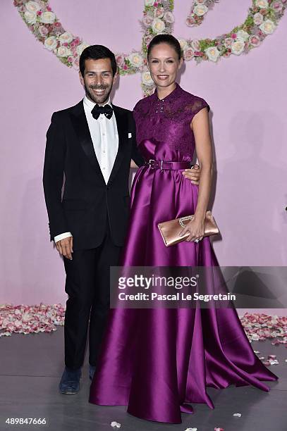 Alexis Mabille and Lilou Fogli attend a photocall during The Ballet National de Paris Opening Season Gala at Opera Garnier on September 24, 2015 in...