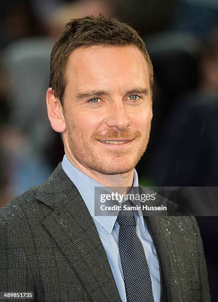 Michael Fassbender attends the UK Premiere of "X-Men: Days of Future Past" at Odeon Leicester Square on May 12, 2014 in London, England.