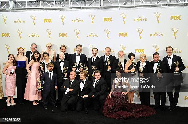 Actors Sophie Turner, Gwendoline Christie, Maisie Williams, Nikolaj Coster-Waldau, Carice van Houten, writer David Benioff, actor Peter Dinklage,...