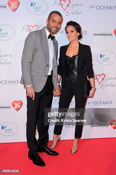 Tony Parker and Axelle Francine attend the 'Par Coeur' Gala To Benefit CKDB - Ce Ke Du Bonheur Association at Pavillon d'Armenonville on September...