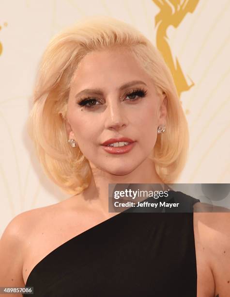 Actress/singer Lady Gaga attends the 67th Annual Primetime Emmy Awards at Microsoft Theater on September 20, 2015 in Los Angeles, California.