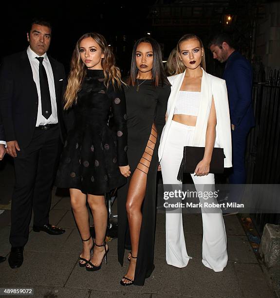 Jade Thirlwall, Leigh-Anne Pinnock and Perrie Edwards at Annabels for an intimate dinner and exclusive performance with Selena Gomez on September 24,...