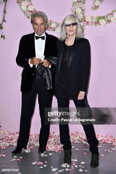 Francois Catroux and his wife Betty attend a photocall during The Ballet National de Paris Opening Season Gala at Opera Garnier on September 24, 2015...