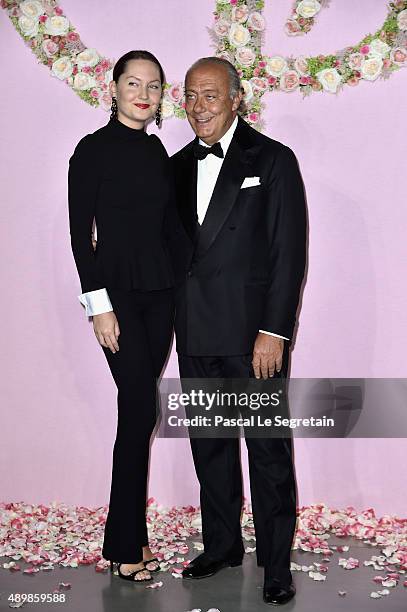 Fawaz Gruosi and guest attend a photocall during The Ballet National de Paris Opening Season Gala at Opera Garnier on September 24, 2015 in Paris,...