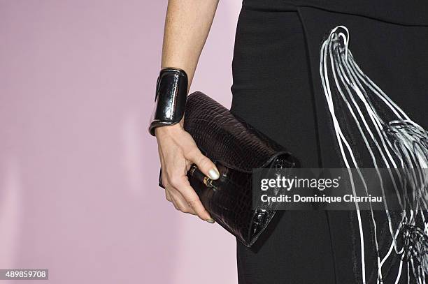 Audrey Marnay, bag detail, attends the Ballet National de Paris Opening Season Gala at Opera Garnier on September 24, 2015 in Paris, France.