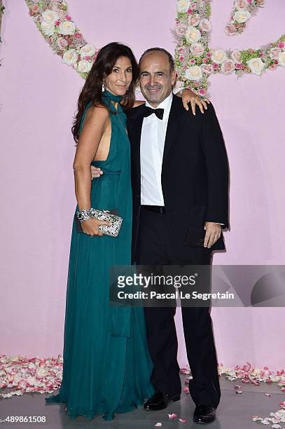 Philippe Journo and wife attend a photocall during The Ballet National de Paris Opening Season Gala at Opera Garnier on September 24, 2015 in Paris,...