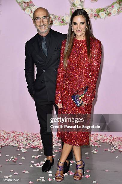 Pierre Hardy and Laure Heriard-Dubreuil attends a photocall during The Ballet National de Paris Opening Season Gala at Opera Garnier on September 24,...