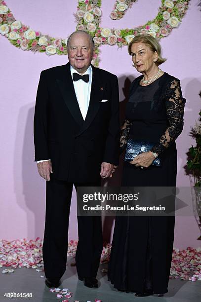 Baron and Baroness Albert Frere attend a photocall during The Ballet National de Paris Opening Season Gala at Opera Garnier on September 24, 2015 in...