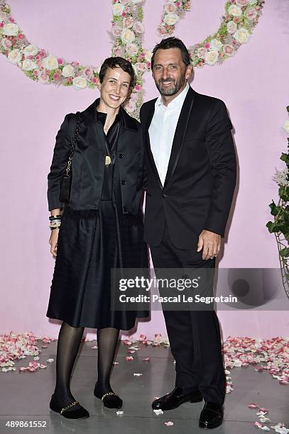 Sarah Andelman and Xavier Veilhan attend a photocall during The Ballet National de Paris Opening Season Gala at Opera Garnier on September 24, 2015...