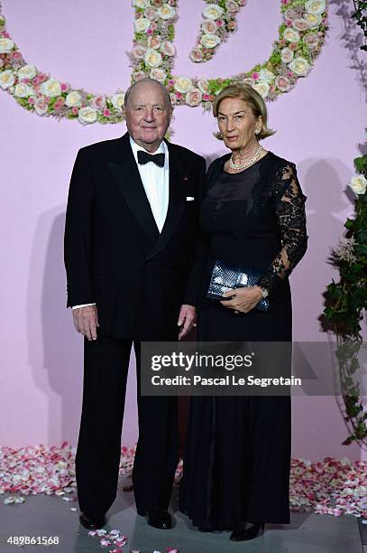 Baron Albert Frere and Baroness Albert Frere attend a photocall during The Ballet National de Paris Opening Season Gala at Opera Garnier on September...