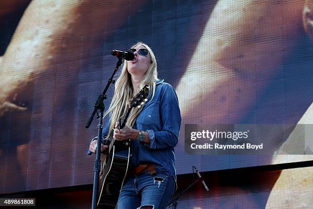 Musician and Singer Holly Williams performs at FirstMerit Bank Pavilion at Northerly Island during 'Farm Aid 30' on September 19, 2015 in Chicago,...