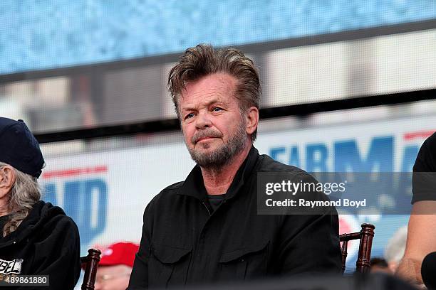 Singer John Mellencamp attends the press conference at FirstMerit Bank Pavilion at Northerly Island during 'Farm Aid 30' on September 19, 2015 in...