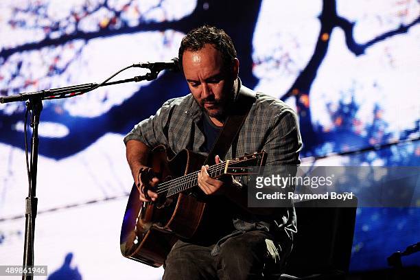 Musician and Singer Dave Matthews from The Dave Matthews Band performs at FirstMerit Bank Pavilion at Northerly Island during 'Farm Aid 30' on...