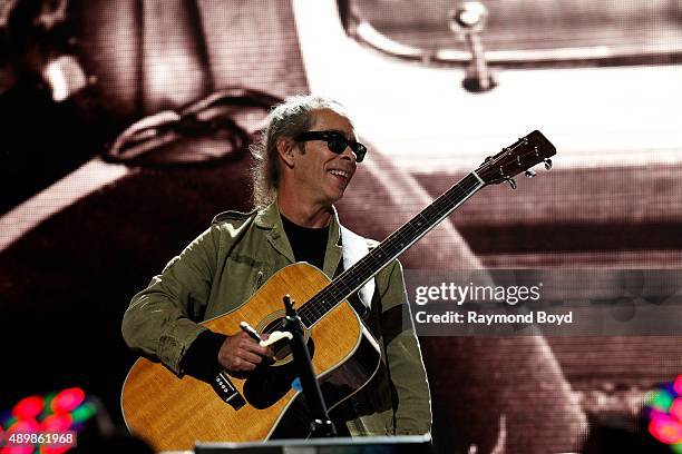 Musician and Singer Tim Reynolds from The Dave Matthews Band performs at FirstMerit Bank Pavilion at Northerly Island during 'Farm Aid 30' on...