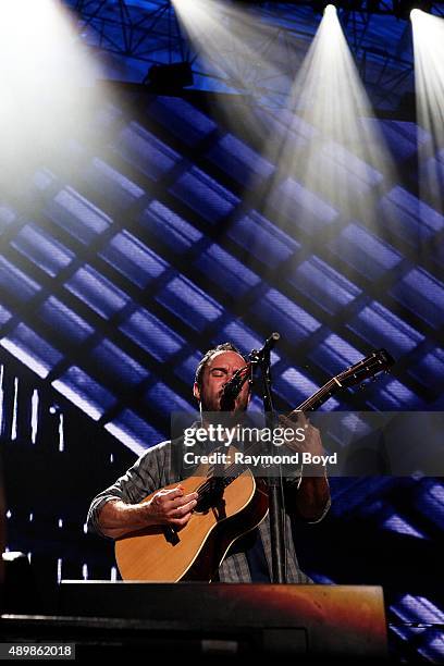 Musician and Singer Dave Matthews from The Dave Matthews Band performs at FirstMerit Bank Pavilion at Northerly Island during 'Farm Aid 30' on...