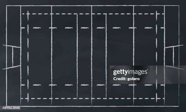 illustrations, cliparts, dessins animés et icônes de terrain de rugby sur chalkbord - terrain de rugby
