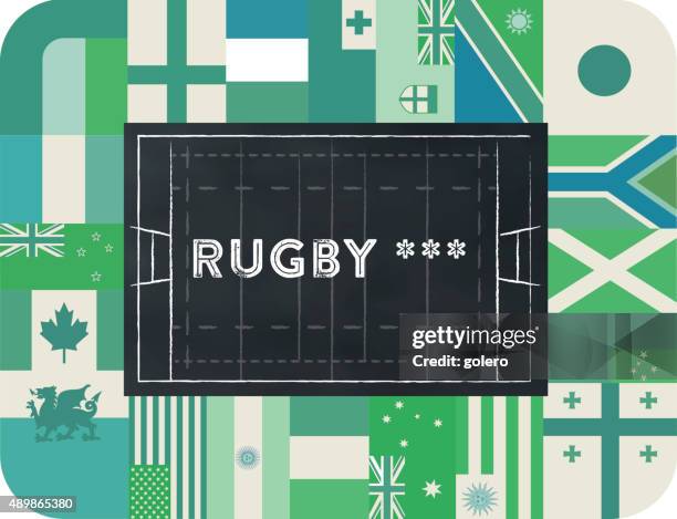 international rugby match card illustration - international match stock illustrations