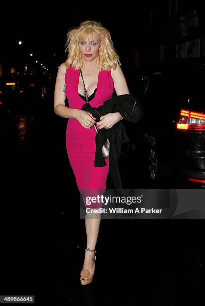 Courtney Love seen arriving at The Chiltern Firehouse for dinner on May 12, 2014 in London, England.